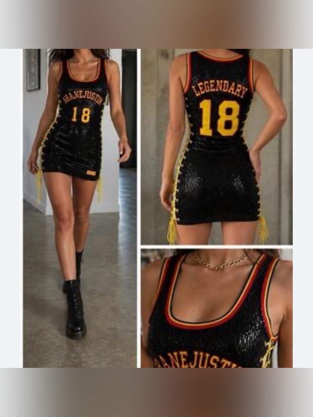 RARE Like new HTF Shane Justin Legendary sequin Jersey Dress